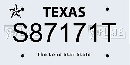 S87171T Texas License Plate