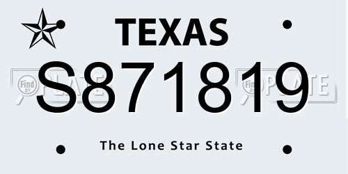 S871819 Texas License Plate