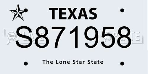 S871958 Texas License Plate
