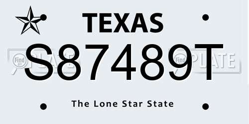 S87489T Texas License Plate
