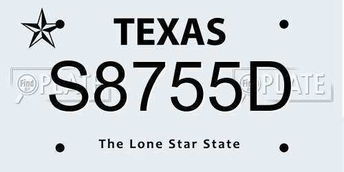 S8755D Texas License Plate
