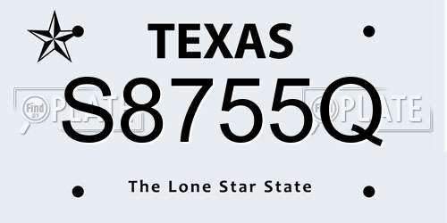 S8755Q Texas License Plate