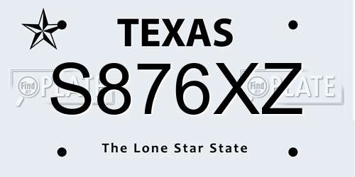 S876XZ Texas License Plate