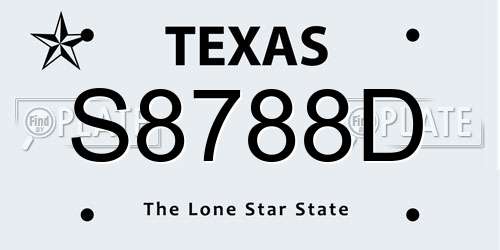 S8788D Texas License Plate