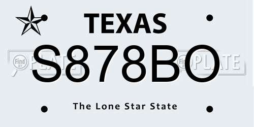S878BO Texas License Plate
