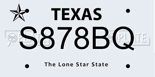 S878BQ Texas License Plate