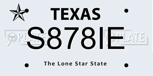 S878IE Texas License Plate
