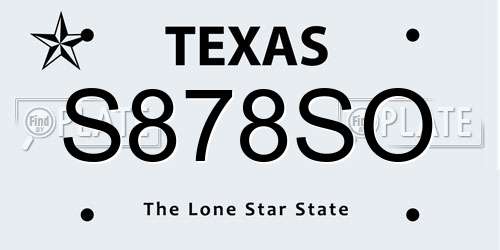 S878SO Texas License Plate