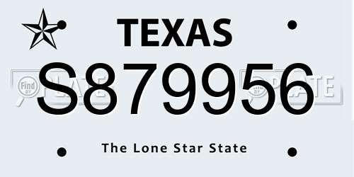 S879956 Texas License Plate
