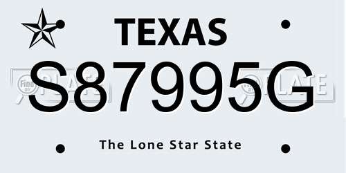 S87995G Texas License Plate