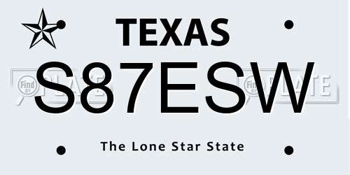 S87ESW Texas License Plate
