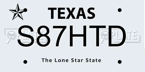 S87HTD Texas License Plate