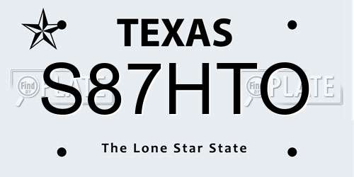 S87HTO Texas License Plate
