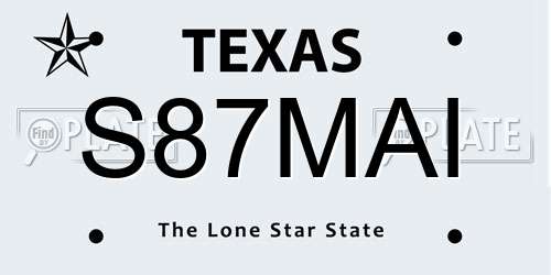S87MAI Texas License Plate
