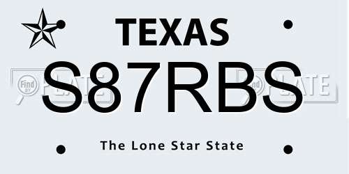 S87RBS Texas License Plate