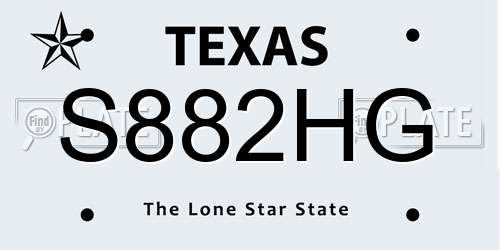 S882HG Texas License Plate