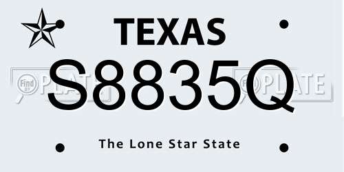 S8835Q Texas License Plate