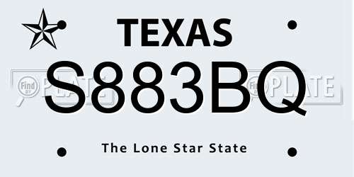 S883BQ Texas License Plate
