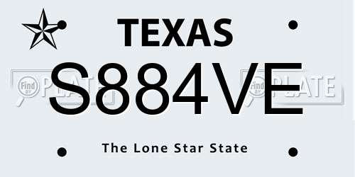 S884VE Texas License Plate