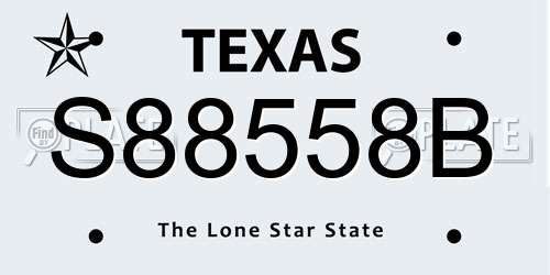 S88558B Texas License Plate