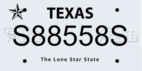 S88558S Texas License Plate
