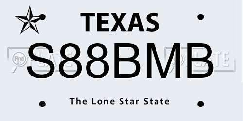 S88BMB Texas License Plate