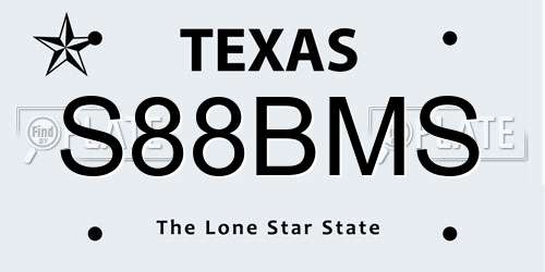 S88BMS Texas License Plate