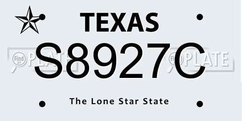 S8927C Texas License Plate