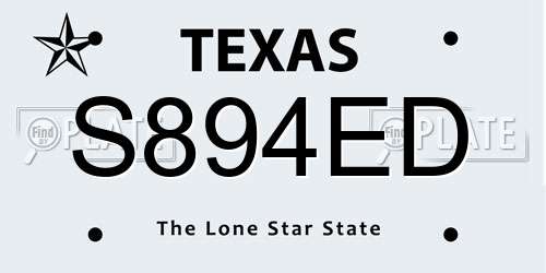 S894ED Texas License Plate