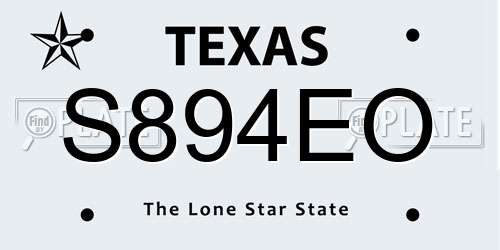 S894EO Texas License Plate