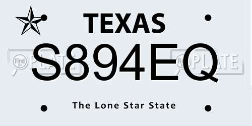 S894EQ Texas License Plate