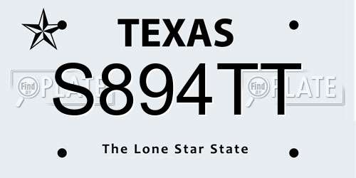 S894TT Texas License Plate