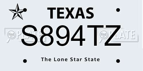 S894TZ Texas License Plate
