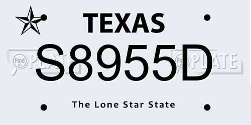 S8955D Texas License Plate