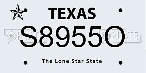 S8955O Texas License Plate