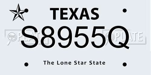 S8955Q Texas License Plate