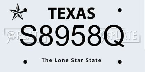 S8958Q Texas License Plate