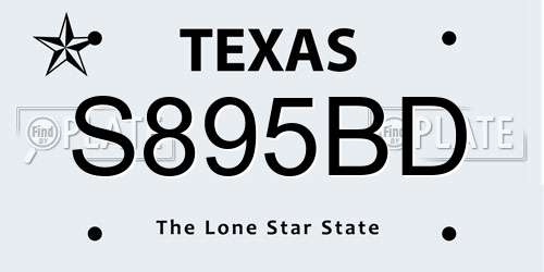 S895BD Texas License Plate