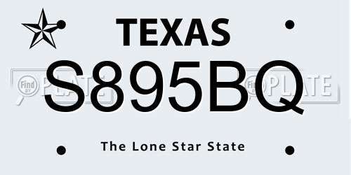 S895BQ Texas License Plate
