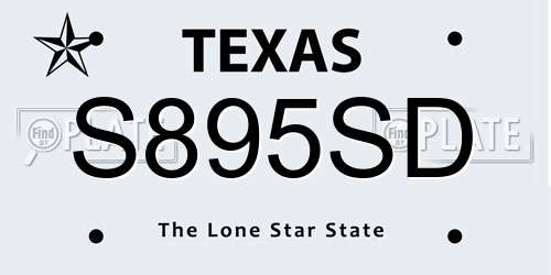 S895SD Texas License Plate