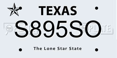 S895SO Texas License Plate