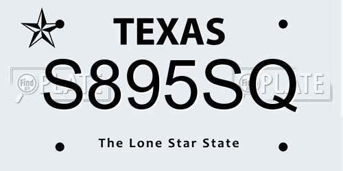 S895SQ Texas License Plate
