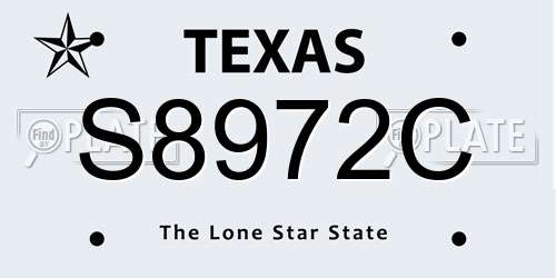 S8972C Texas License Plate