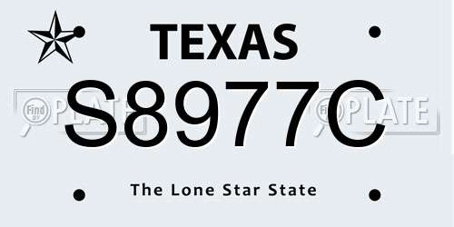 S8977C Texas License Plate