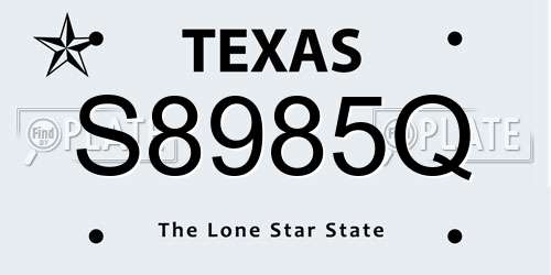 S8985Q Texas License Plate