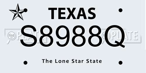S8988Q Texas License Plate