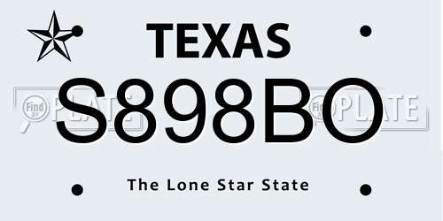 S898BO Texas License Plate