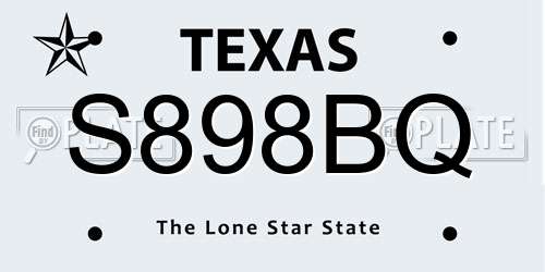S898BQ Texas License Plate