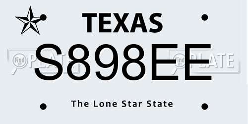 S898EE Texas License Plate