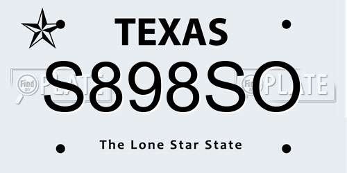 S898SO Texas License Plate